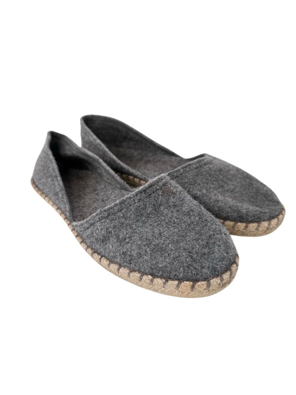 Miz Mooz Costa Grey Canvas Slip On Loafers Women Euro 38
